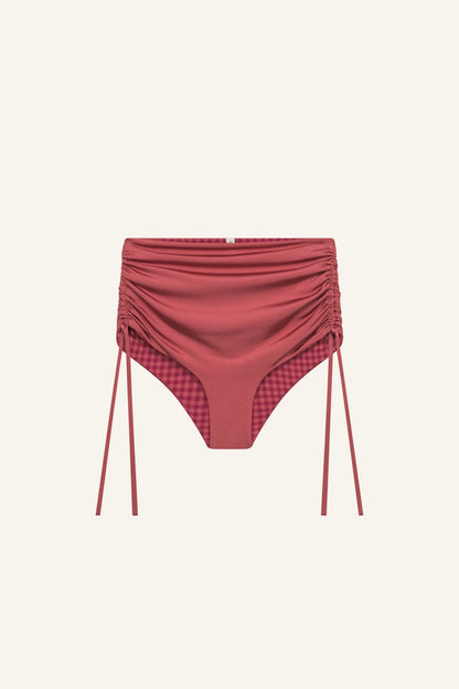MYMARINI Ruffled Highwaist Shorts | rouge-vichy Aufgeweckt