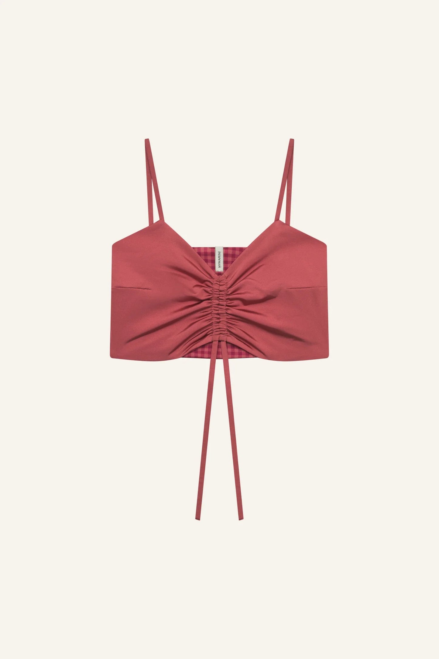 MYMARINI Ruffled Top | rouge-vichy Aufgeweckt