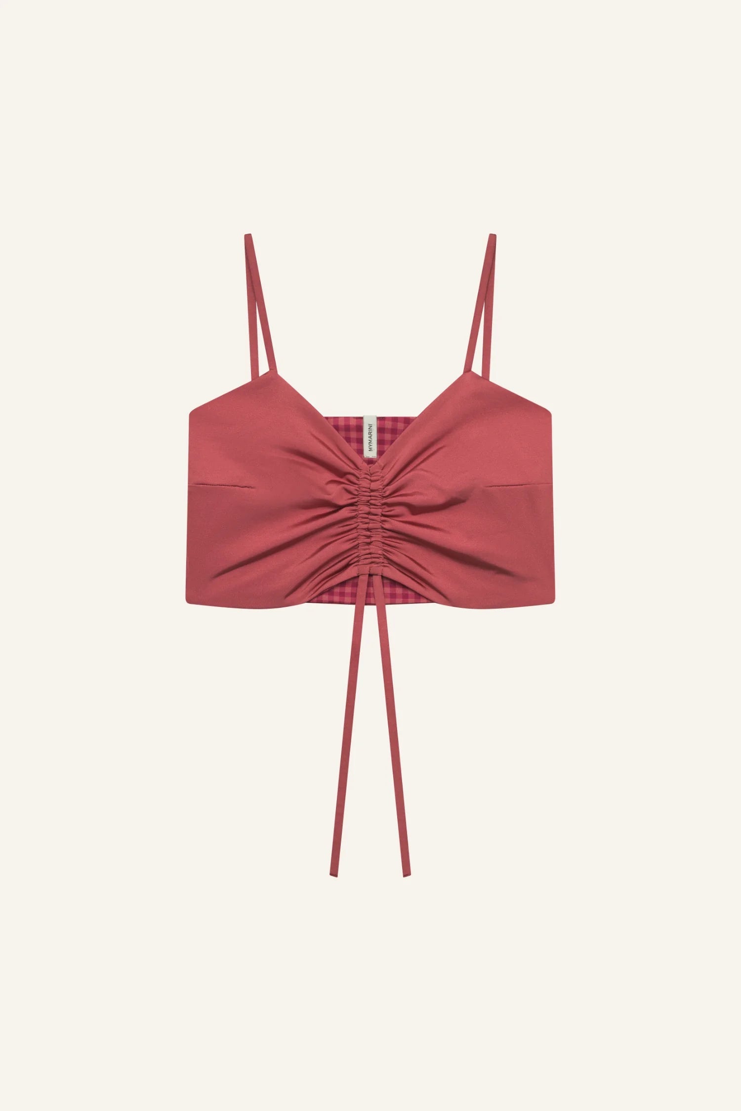MYMARINI Ruffled Top | rouge-vichy Aufgeweckt
