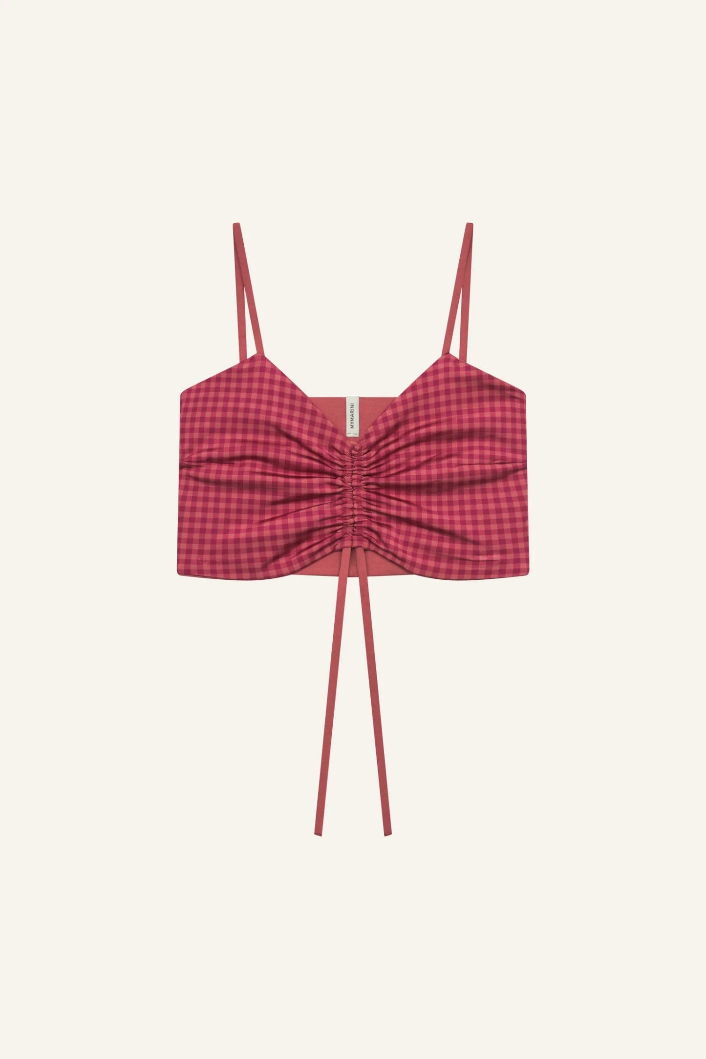 MYMARINI Ruffled Top | rouge-vichy Aufgeweckt
