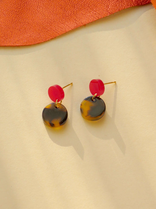 Tiny Leo Dots Bogen Ohrringe – Rot