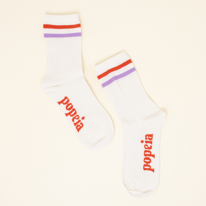 popeia Socken | off-white rot/lila Aufgeweckt