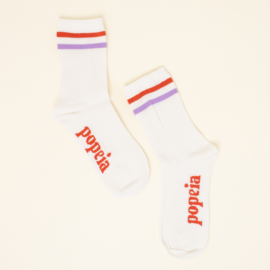 popeia Socken | off-white rot/lila Aufgeweckt