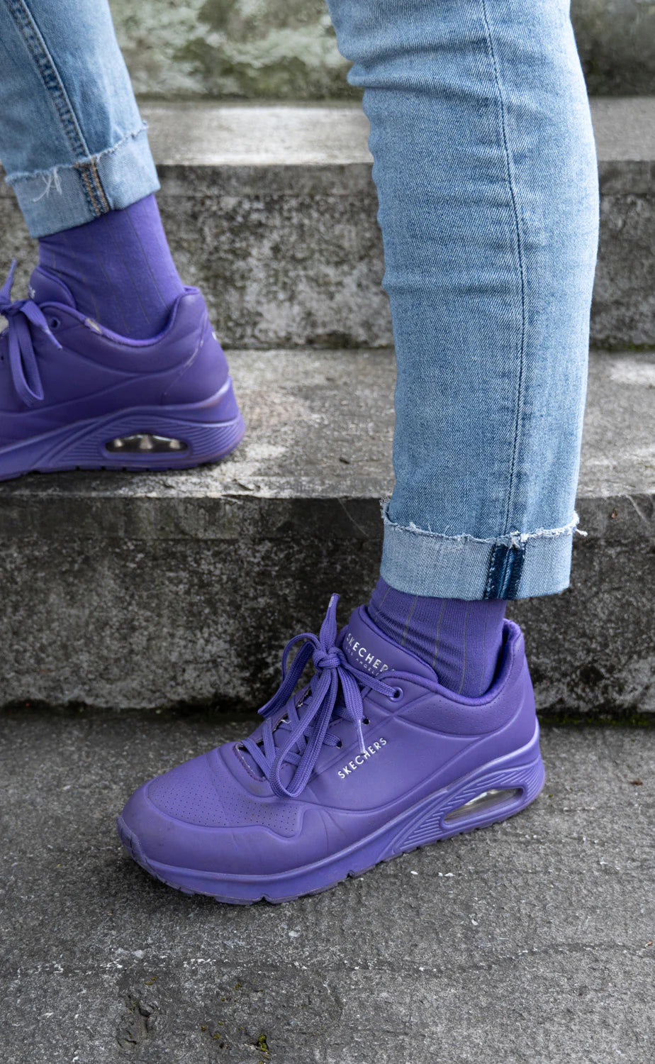 Thomas Jakobson Feinrippsocken Uni | Violett Aufgeweckt