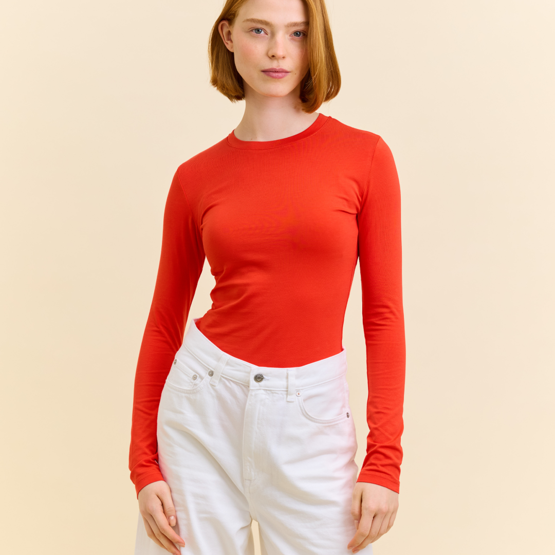 Popeia Tight Langarmshirt | rot Aufgeweckt