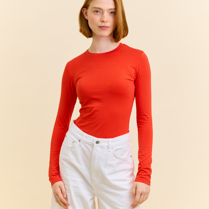 Popeia Tight Langarmshirt | rot Aufgeweckt
