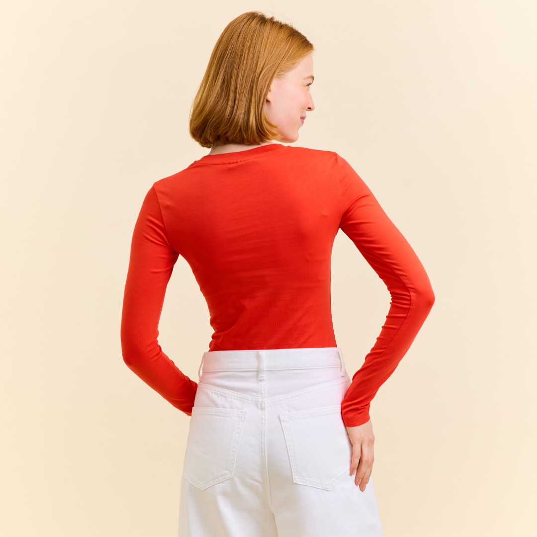 Popeia Tight Langarmshirt | rot Aufgeweckt