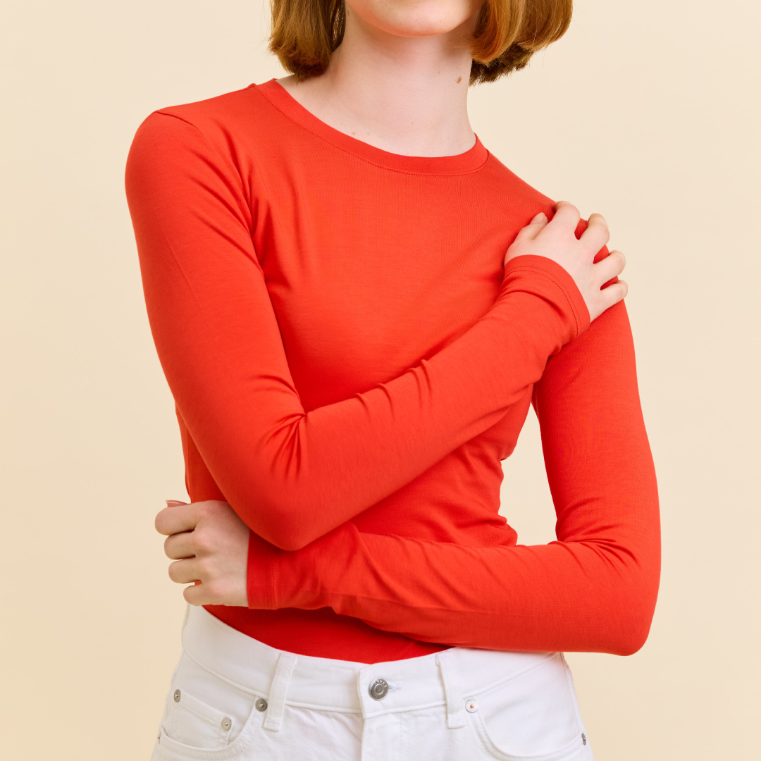 Popeia Tight Langarmshirt | rot Aufgeweckt