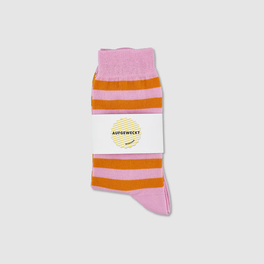 Thomas Jakobson LIMITED Socken 'Candy Stripe' Pink/Orange Aufgeweckt